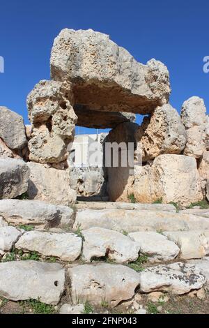 Ta Hagrat Prähistorischer Tempel, Malta. Stockfoto