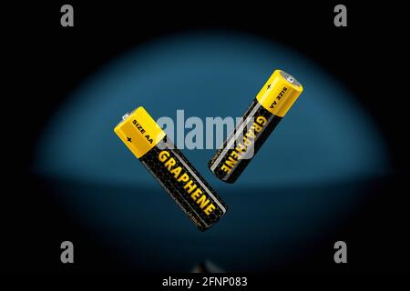 Generische Graphenbatterien. 3D-Rendering Stockfoto