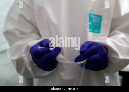 Corona-Virus-Pandemie. PCR Covid-19-Test. Frankreich. Stockfoto