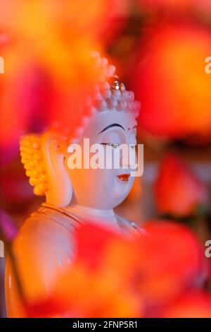 Hong Hien TU buddhistischer Tempel. Buddha-Statue von Shakyamuni. Frejus. Frankreich. Stockfoto