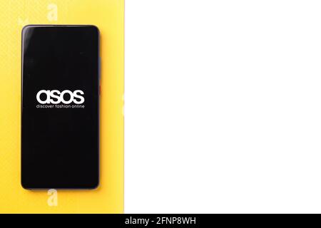 Assam, indien - 18. Mai 2021 : ASOS.com Logo auf Telefonbildschirm Stock Bild. Stockfoto