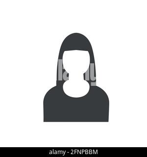 Avatar für das Symbol der Geschäftsfrau. Weibliche Avatar Profil Zeichen, Gesicht Silhouette Stock Vektor Stock Vektor