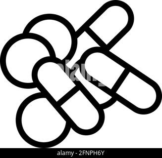 Symbol „Pille Und Tabs“. Bearbeitbares, Fett Formatischtes Umrisse-Design. Vektorgrafik. Stock Vektor