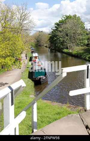 Hirst Lock in Saltaire am Leeds & Liverpool Canal Stockfoto