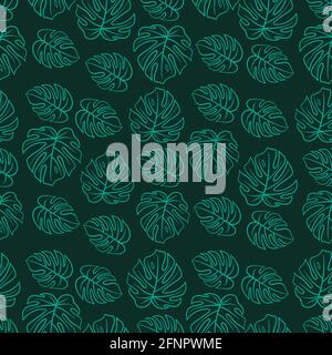 Nahtloses Muster mit Monstera-Blättern Stock Vektor