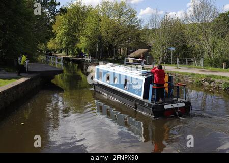 Hirst Lock in Saltaire am Leeds & Liverpool Canal Stockfoto