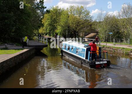 Hirst Lock in Saltaire am Leeds & Liverpool Canal Stockfoto