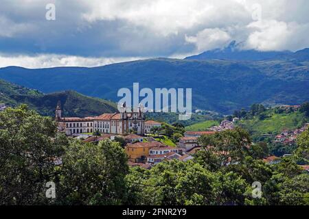 Teilansicht von Ouro Preto, historische Stadt in Brasilien Stockfoto