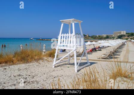 Sani Beach, Sani, Kassandra Halbinsel Chalkidiki, Zentralmakedonien, Griechenland Stockfoto