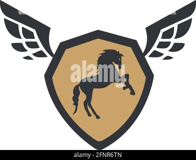 Schild mit Pferd Stock Vektor