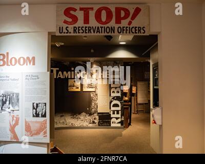 Boulder City, 28. FEB 2021 - Innenansicht des Hoover Dam Museums Stockfoto