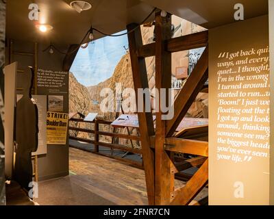 Boulder City, 28. FEB 2021 - Innenansicht des Hoover Dam Museums Stockfoto