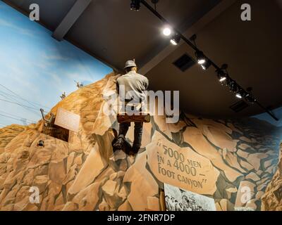 Boulder City, 28. FEB 2021 - Innenansicht des Hoover Dam Museums Stockfoto