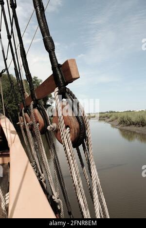 Adventure Replica Ship - Charles Towne Landing Stockfoto