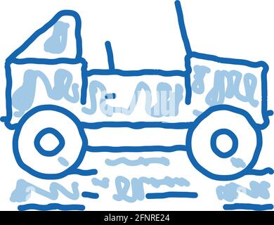 Auto Jeep Doodle Symbol handgezeichnete Illustration Stock Vektor