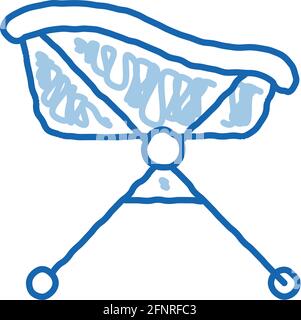 Bad auf Rädern Doodle Symbol handgezeichnete Illustration Stock Vektor