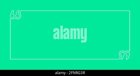 Illustrationsvektor des Zitathintergrunds. Anmerkung Zitat Textbox Poster Vorlage Konzept. Leere Rahmen Zitat. Symbol für das Absatzsymbol für Anführungszeichen. Stock Vektor