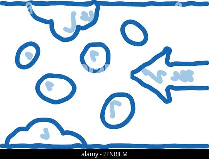 Blutdruck-Doodle-Symbol Handgezeichnete Illustration Stock Vektor