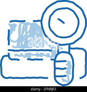 Blutdruckmessung Doodle-Symbol Handgezeichnete Abbildung Stock Vektor
