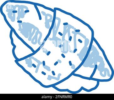 Sushi roll Reis Fisch Fleisch Doodle Symbol Handgezeichnete Illustration Stock Vektor