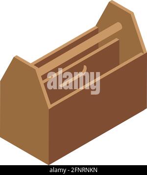 Symbol für Sperrholzkorb. Isometrisches Vektor-Symbol für Sperrholz-Korb für Webdesign auf weißem Hintergrund isoliert Stock Vektor