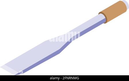 Symbol für Holzmeißel. Isometrisches Holz Meißel Vektor-Symbol für Web-Design isoliert auf weißem Hintergrund Stock Vektor