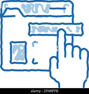 Website-Elemente Ziehen Doodle-Symbol handgezeichnete Illustration Stock Vektor