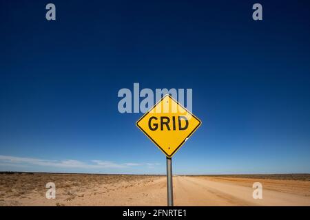 Grid Straßenschild im Outback New South Wales Australien. Stockfoto