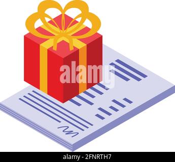 Autokauf Geschenksymbol. Isometrisch von Autokauf Geschenk Vektor-Symbol für Web-Design isoliert auf weißem Hintergrund Stock Vektor