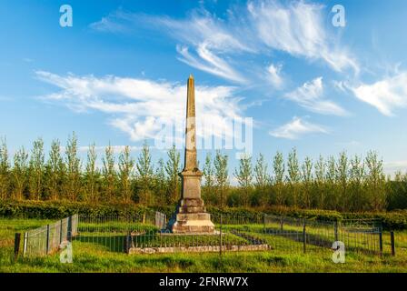 Das Covenanter-Denkmal zur Erinnerung an die Schlacht von Drumclog in der Nähe von Drumclog in Lanarkshire, Schottland. Stockfoto