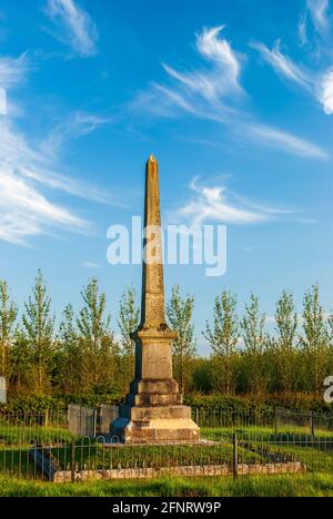 Das Covenanter-Denkmal zur Erinnerung an die Schlacht von Drumclog in der Nähe von Drumclog in Lanarkshire, Schottland. Stockfoto