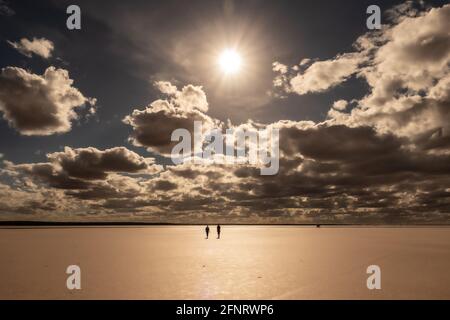 Lake Tyrrell Victoria Australien . Ein oft trockener See mit Salzkrusten im Stadtteil Mallee im Nordwesten von Victoria. Stockfoto