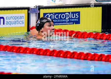 BUDAPEST, UNGARN - MAI 17: Ranomi Kromowidjojo aus den Niederlanden tritt beim Frauen 50m Freistil Preliminary während der len European Aquatics C an Stockfoto