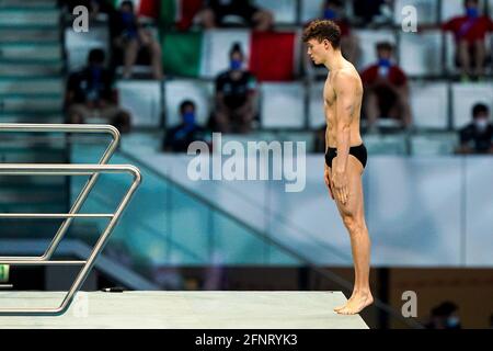 16-05-2021: Zwemmen: Europäisches Kampioenschap: Boedapest BUDAPEST, UNGARN - MAI 16: Noah Williams aus Großbritannien tritt auf der Men 10m Platform FI an Stockfoto