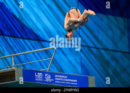 16-05-2021: Zwemmen: Europäisches Kampioenschap: Boedapest BUDAPEST, UNGARN - MAI 16: Oleksii Sereda aus der Ukraine tritt beim Manns-10-m-Platformfinale an Stockfoto