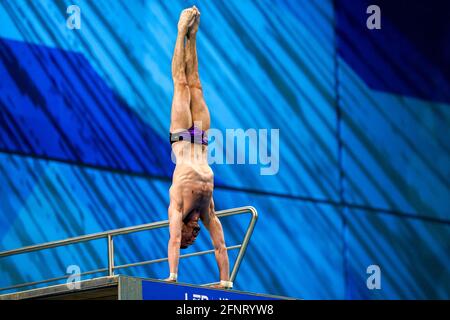 16-05-2021: Zwemmen: Europäisches Kampioenschap: Boedevest BUDAPEST, UNGARN - MAI 16: Aleksandr Bondar aus Russland tritt beim Manns-10-Platformfinale an Stockfoto