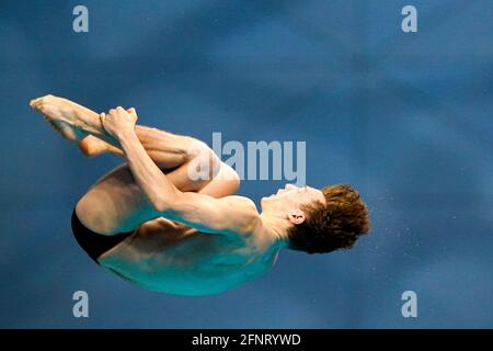 16-05-2021: Zwemmen: Europäisches Kampioenschap: Boedapest BUDAPEST, UNGARN - MAI 16: Noah Williams aus Großbritannien tritt auf der Men 10m Platform FI an Stockfoto