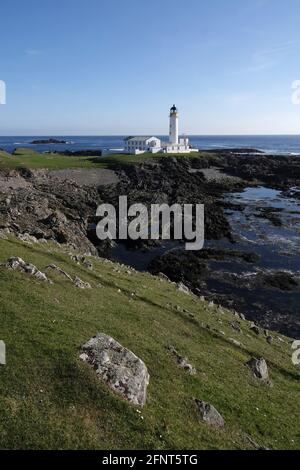 Großbritannien, Großbritannien, Großbritannien, Großbritannien, Groß, Großbritannien, Schottland, Shetland-Inseln, Leuchtturm auf der Fair Isle Stockfoto