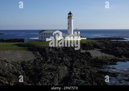 Großbritannien, Großbritannien, Großbritannien, Großbritannien, Groß, Großbritannien, Schottland, Shetland-Inseln, Leuchtturm auf der Fair Isle Stockfoto