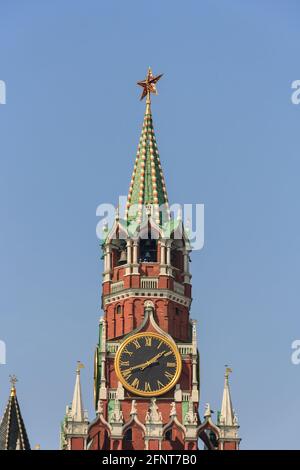 Uhrturm Detail, Staatliches Historisches Museum, Roter Platz, Moskau, Russland Stockfoto