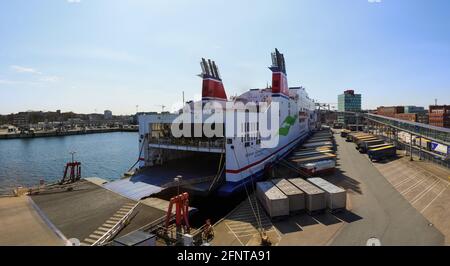 Panorama des Hafengebiets in Kiel in Deutschland Stockfoto