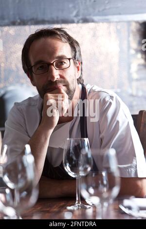 Abergavenny; Die Hardiwck; VEREINIGTES KÖNIGREICH. Stephen Terry; Wales; Celebrity Chef und Besitzer. Stockfoto