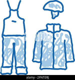 Alpinismus Kleidung Doodle Symbol handgezeichnete Illustration Stock Vektor