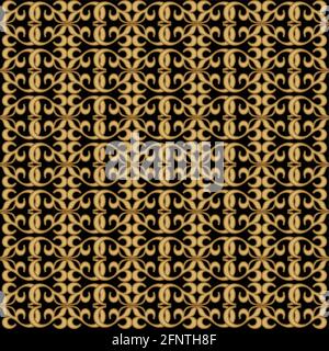 Ornamentales goldenes Gitter, nahtloser Hintergrund im orientalischen Stil, eps 10 Vektor Stock Vektor