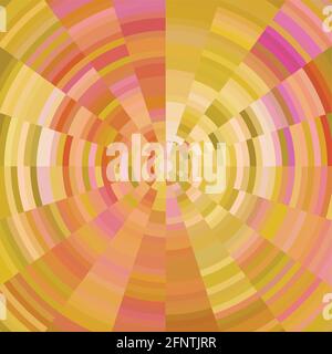 Abstrakter Hintergrund mit konzentrischen Kreisen in warmen Farben - gelb, rosa, ocker, modernes Pixel-Design Stock Vektor