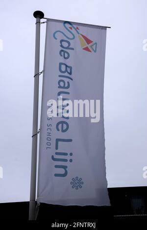 Flagge Sirius School De Blauwe Lijn In Amsterdam, Niederlande 20-3-2020 Stockfoto