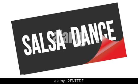 SALSA-TANZ-Text auf schwarzem roten Sticker-Stempel geschrieben. Stockfoto