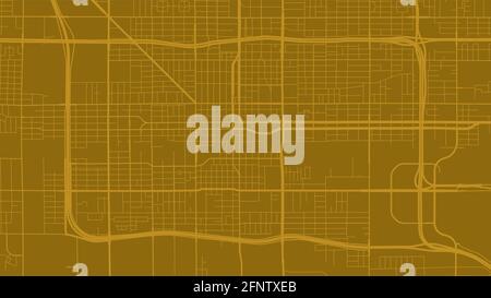 Golden Orange Phoenix Stadtgebiet Vektor Hintergrundkarte, Straßen und Wasser Kartographie Illustration. Breitbild-Anteil, digitale flache Design streetma Stock Vektor