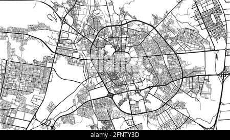 Städtischer Vektor-Stadtplan von Sultanah, Saudi-Arabien, Naher Osten Stock Vektor