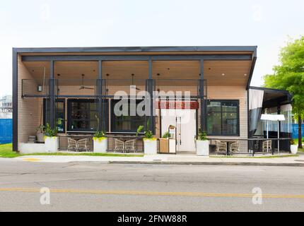 CHATTANOOGA, TN, USA-8 MAY 2021: Die Taqueria Jalisco an der Rossville Ave., im historischen Southside. Stockfoto
